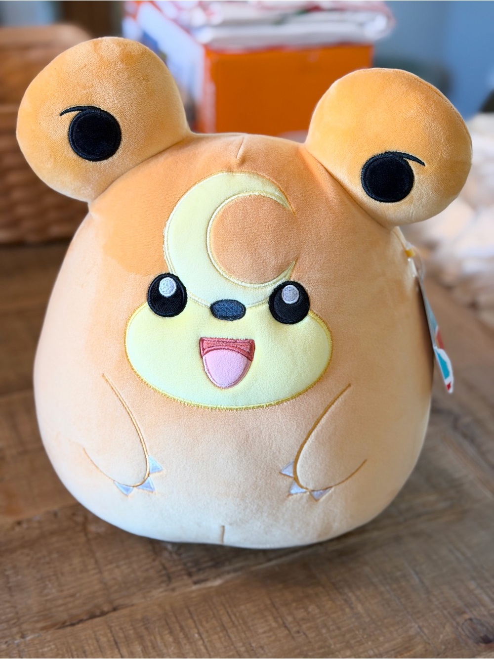 Pokemon Squishmellow Teddiursa Plush Toy - Orange. 14”.